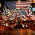 Águila Personalizada Estatua de la Libertad Bandera Americana 10 oz Whisky de vidrio con nombre 250 aniversario de Estados Unidos Regalo para papá amante del whisky