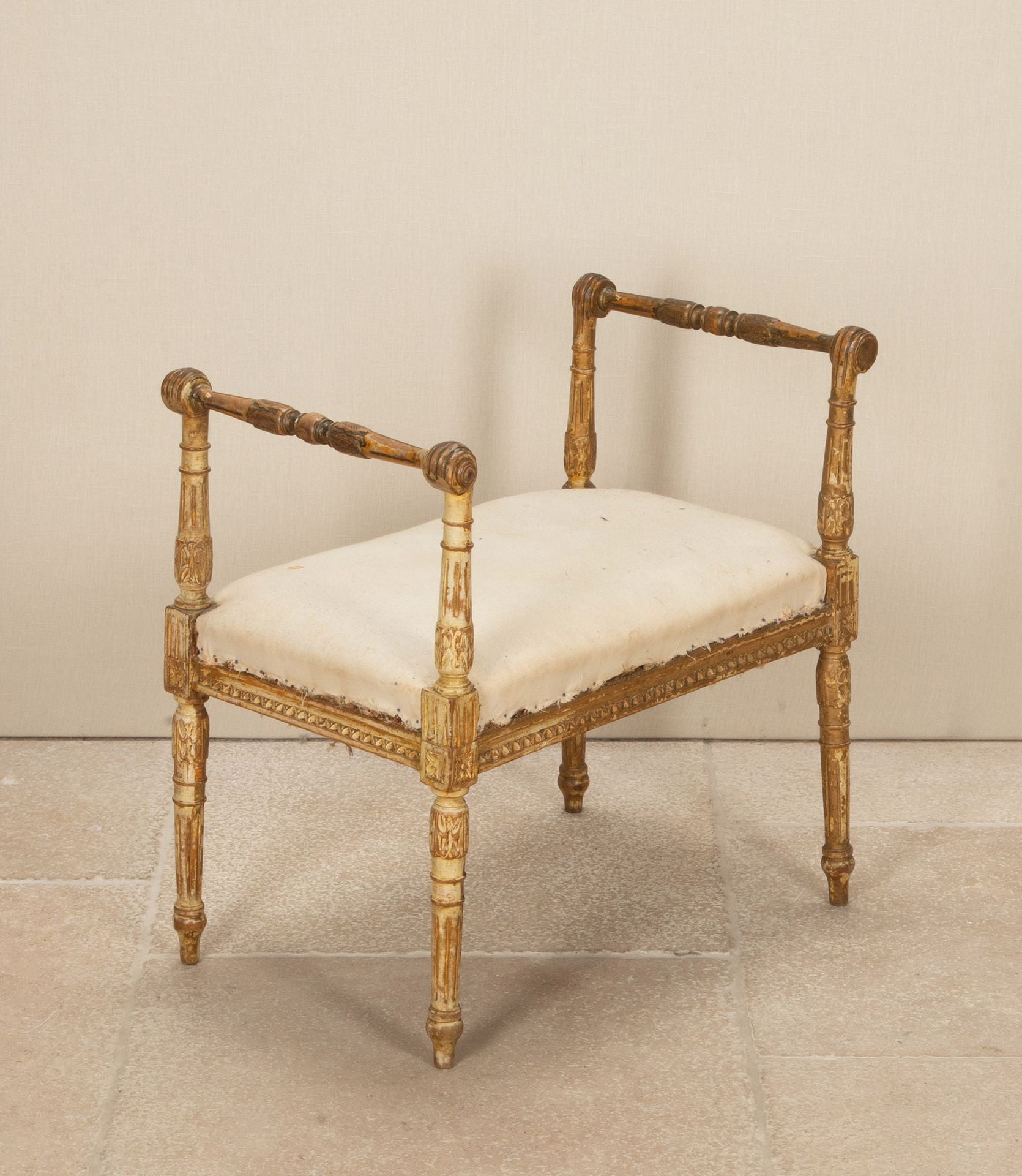 19th Century French Painted Stool By Sister Parish Design
