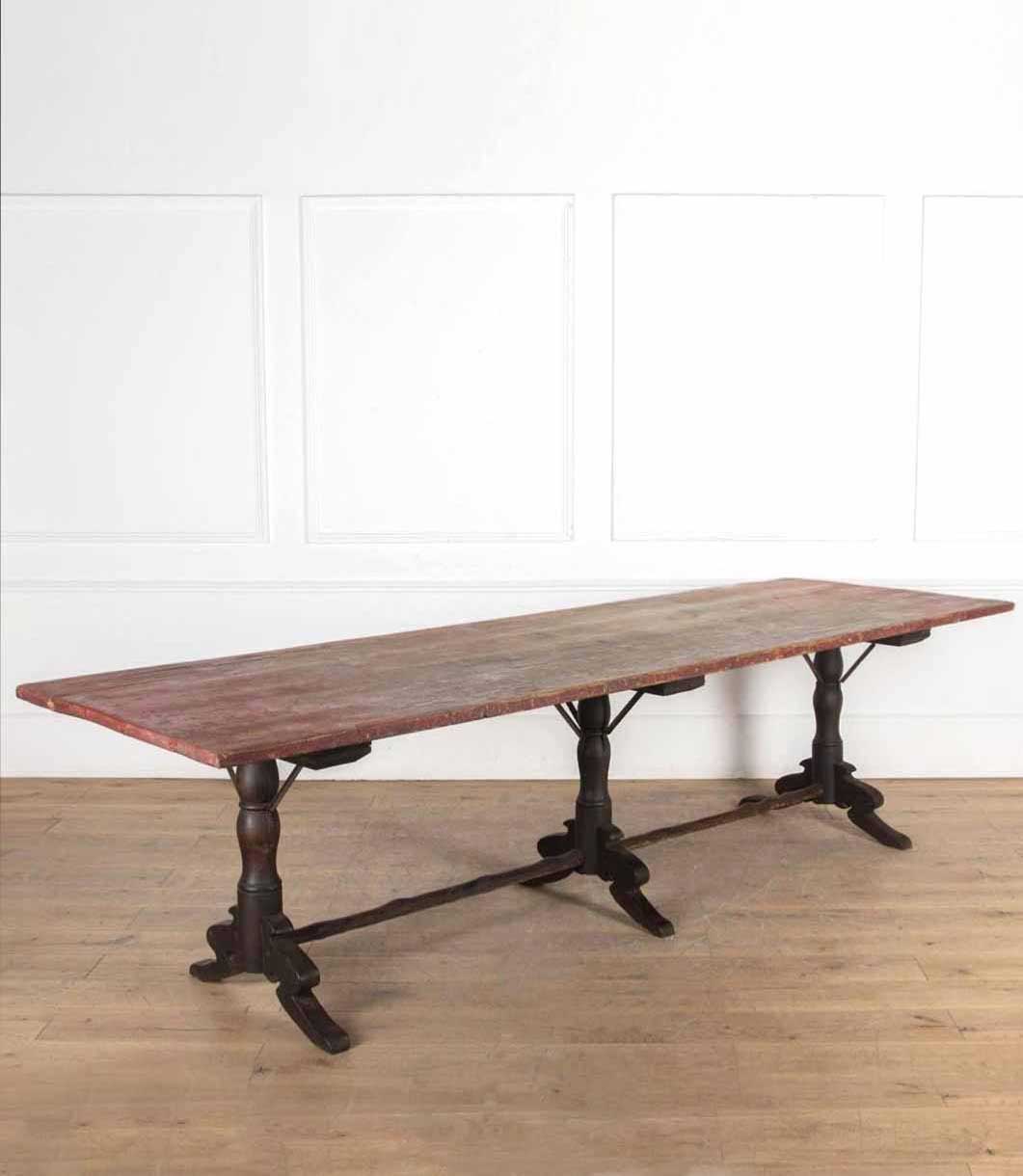 19th Century Italian Pedestal Dining Table By Sister Parish Design