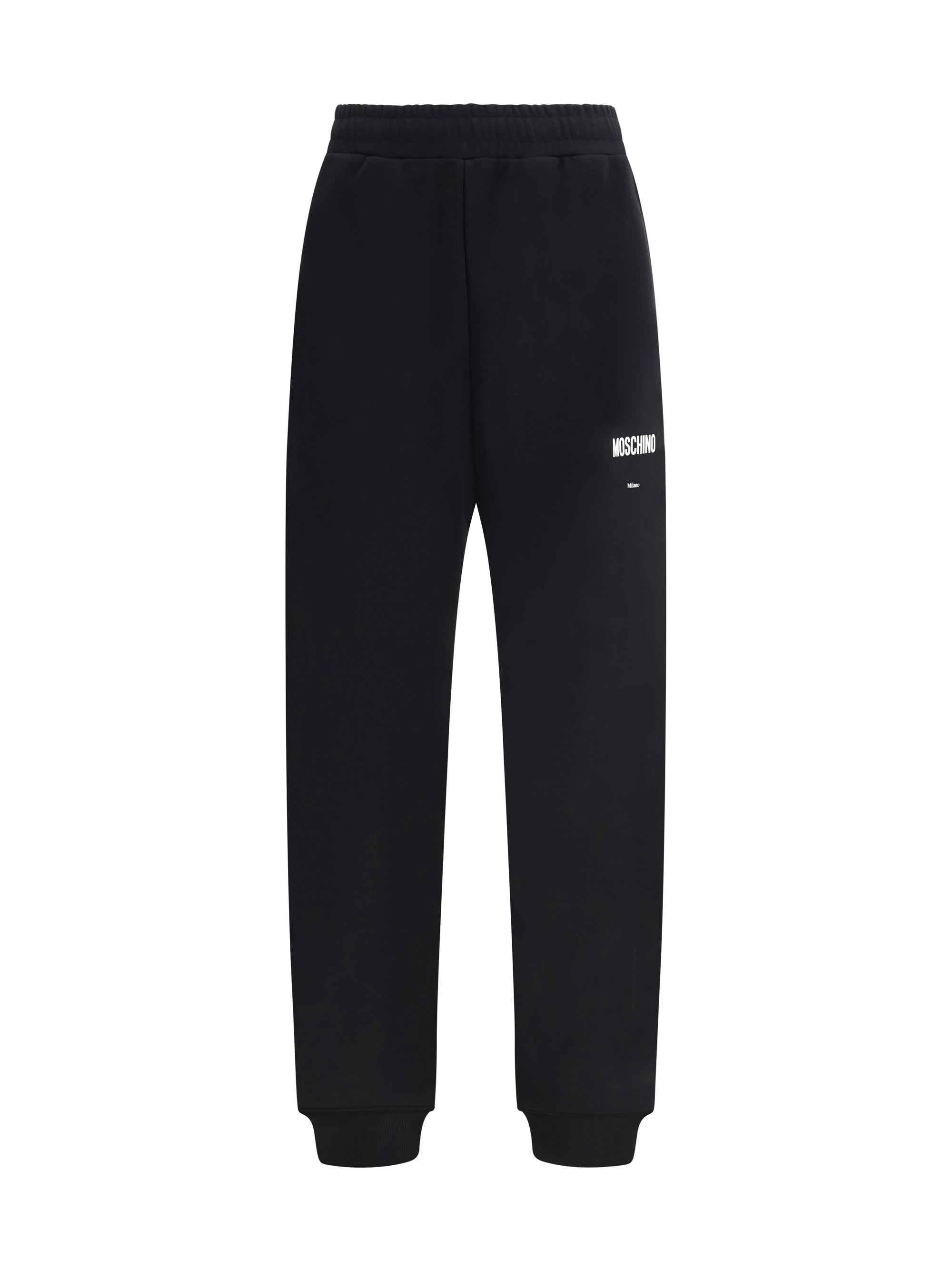 Moschino Logo-Embroidered Cotton Jogger — Black