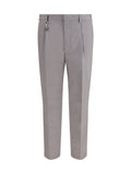 Prada Tailored Cotton Poplin Trousers — Gray