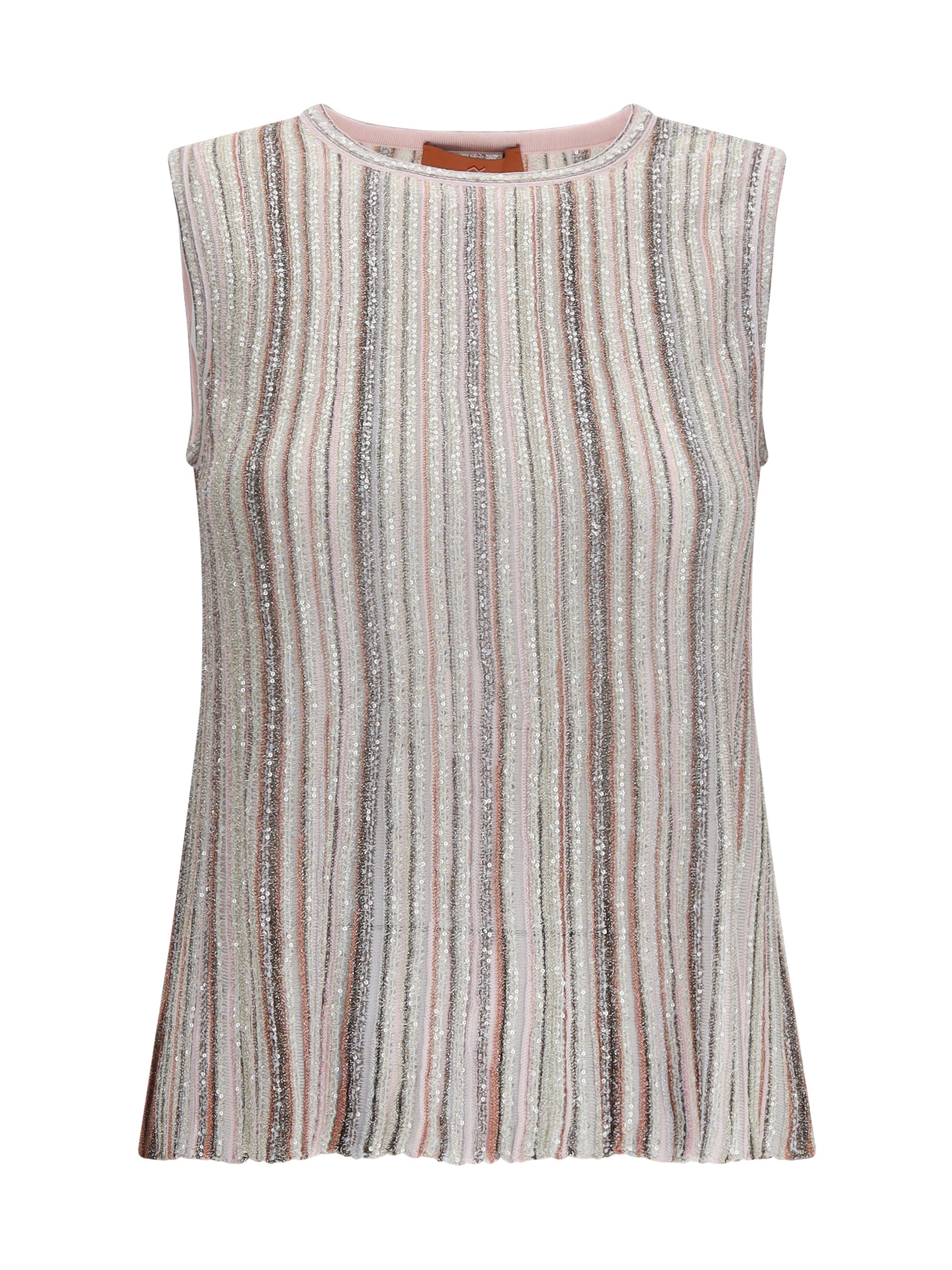 Missoni Ribbed Sequin Tank Top — Pink