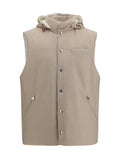 Brunello Cucinelli Wool Down Vest — Beige