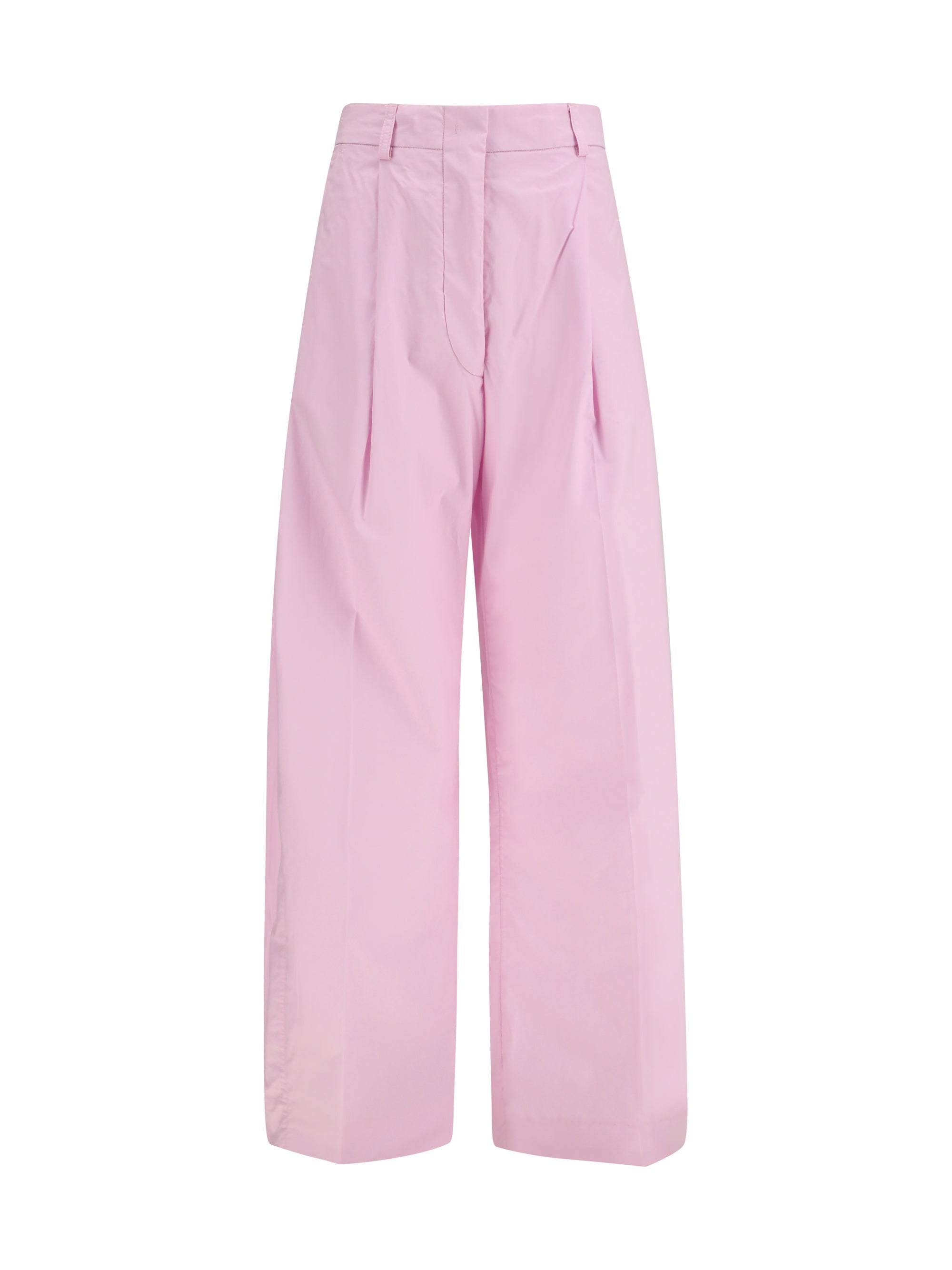 The Latest Wide-Leg Cotton Trousers — Pink