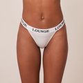 Lounge Underwear Bamboo Triangle Thong - All White