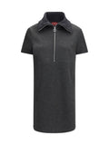 Gucci Double GG Logo Cotton Dress — Gray