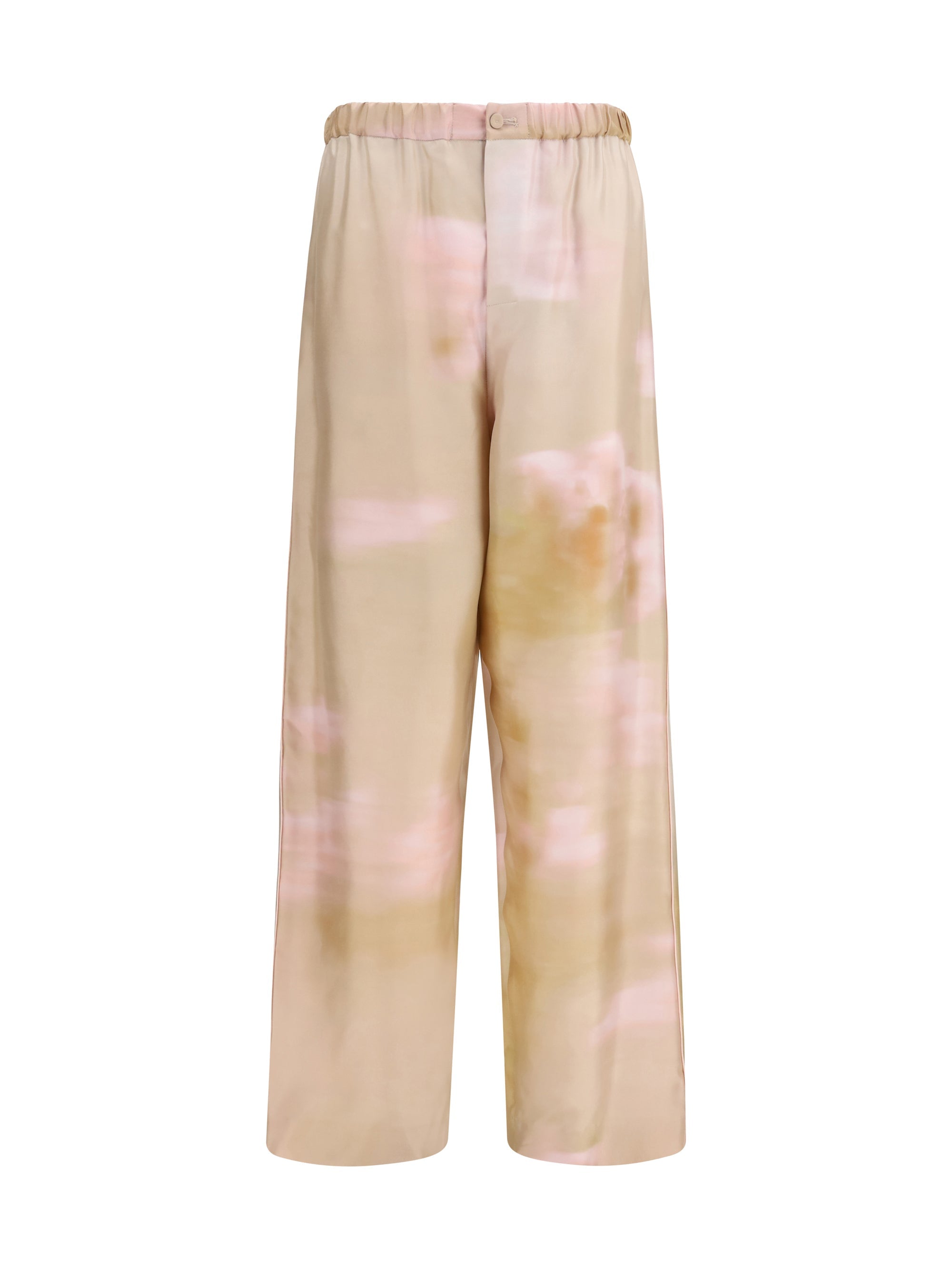 Fabiana Filippi Printed Silk Twill Trousers — Beige