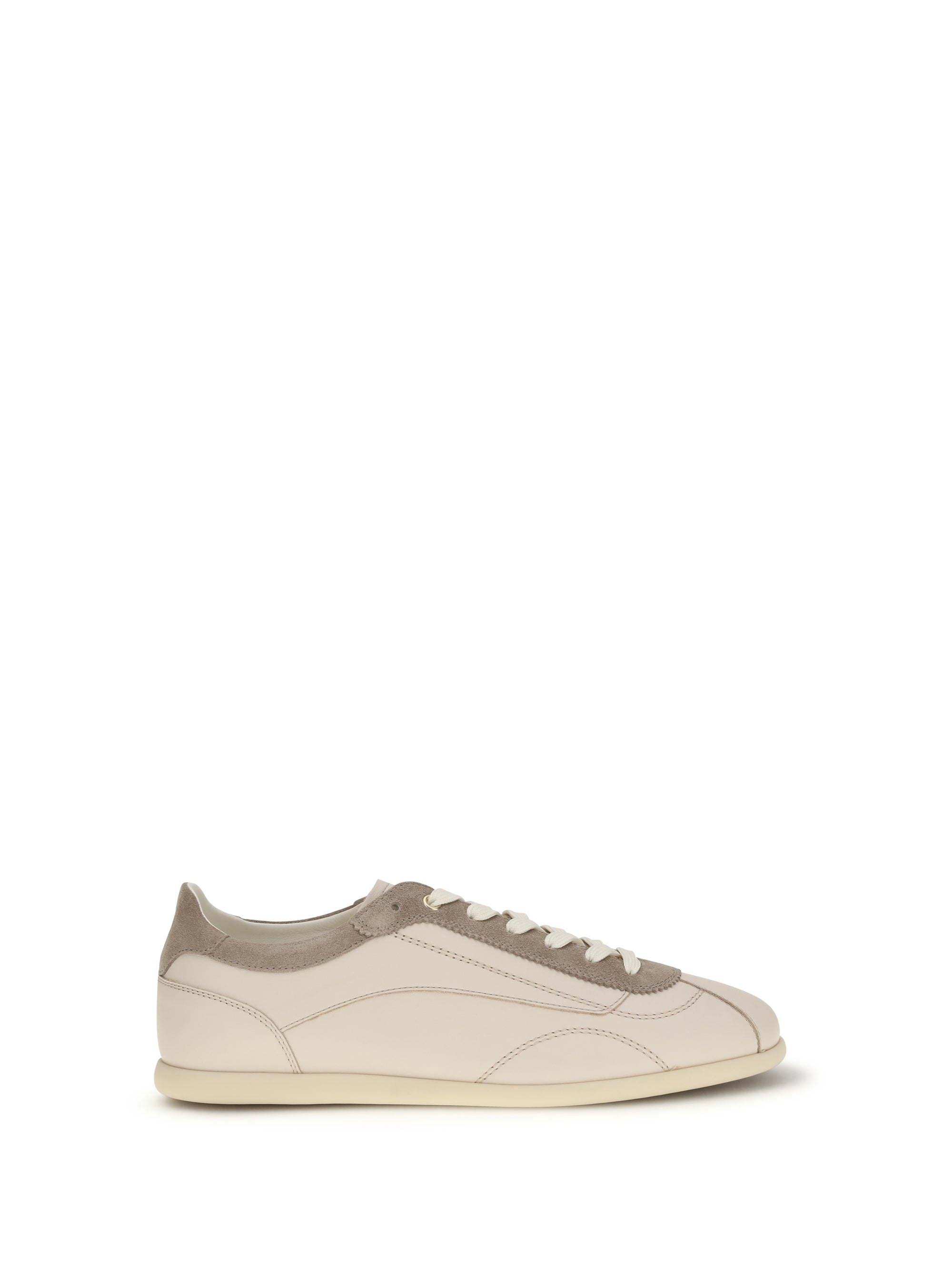 Brunello Cucinelli Leather and Suede Sneakers — Beige