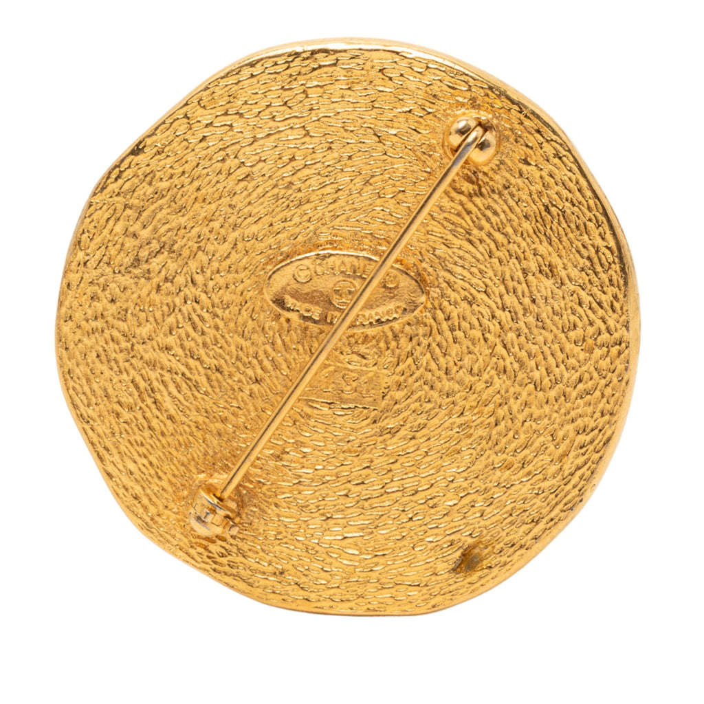 Gold Plated 31 Rue Cambon Coin Brooch