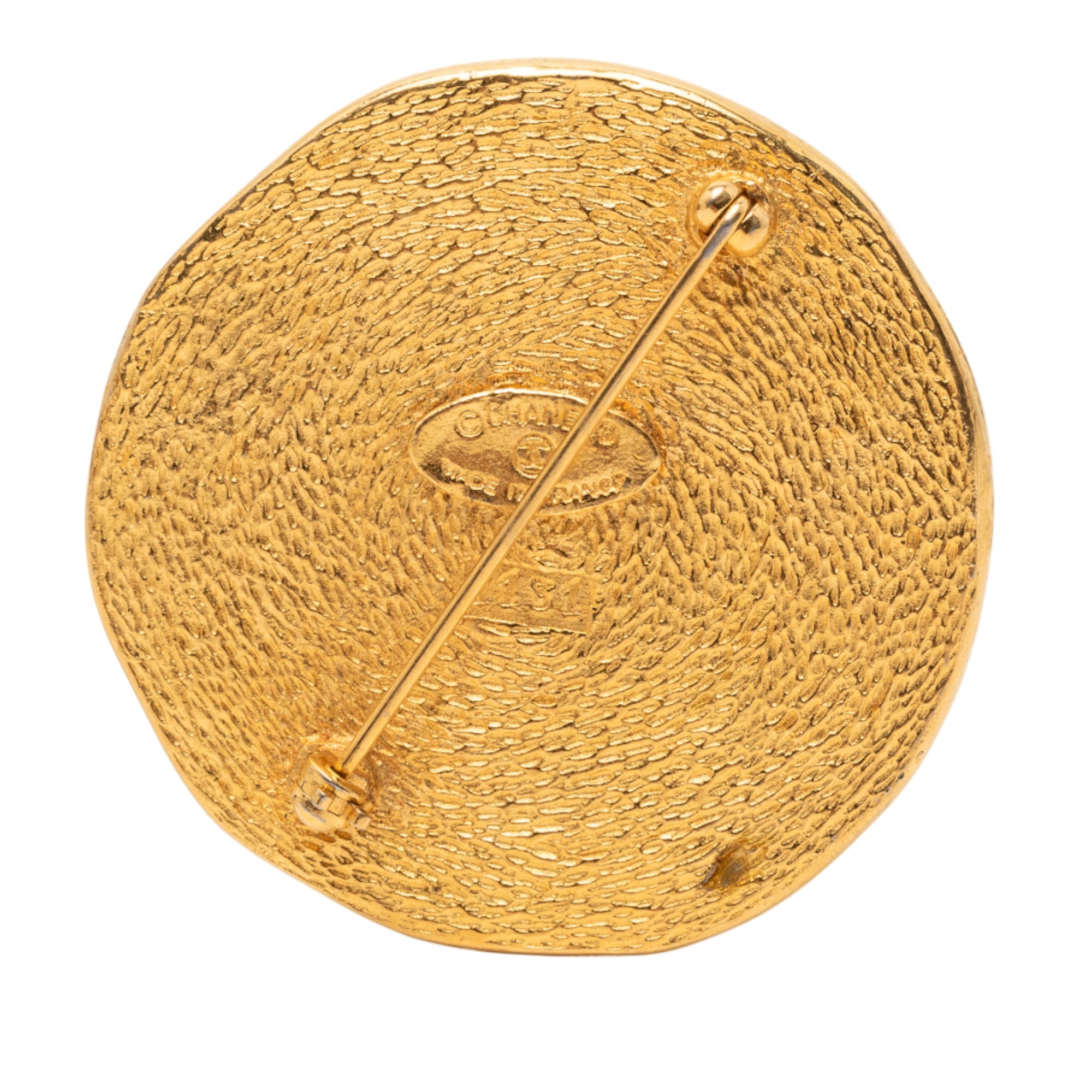 Gold Plated 31 Rue Cambon Coin Brooch