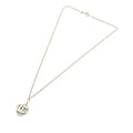 Gold Plated Rhinestone CC Logo and Heart Pendant Necklace