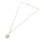 Gold Plated Rhinestone CC Logo and Heart Pendant Necklace