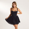 Lounge Underwear Lace Corset Mini Dress - Black