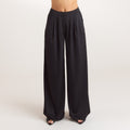 Lounge Underwear Satin Pleated Trousers - Black
