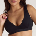 Lounge Underwear Soft Ribbed Push-Up Bralette - Black