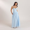 Lounge Underwear Corset Maxi Dress - Blue