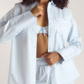 Lounge Underwear Bloom & Stripe Pyjama Shirt - Blue