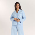 Lounge Underwear Textured Cotton Pyjama Shirt - Blue