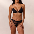 Lounge Underwear Lace Triangle Bralette - Black