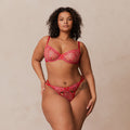 Lounge Underwear Blush Embroidered Balcony Bra  - Hot Pink