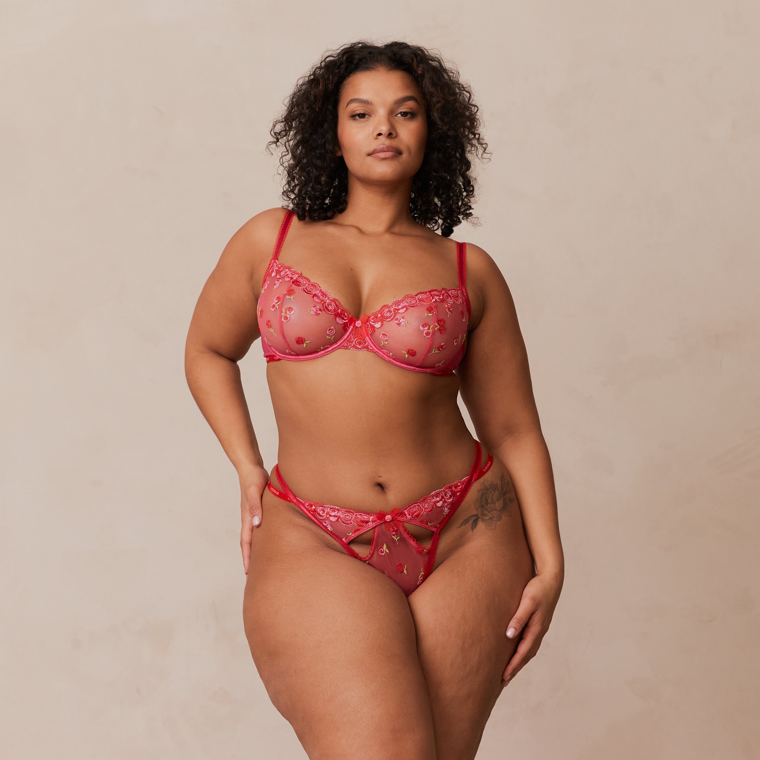 Lounge Underwear Blush Embroidered Balcony Bra  - Hot Pink