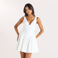 Lounge Underwear Plunge Mini Dress - Cream