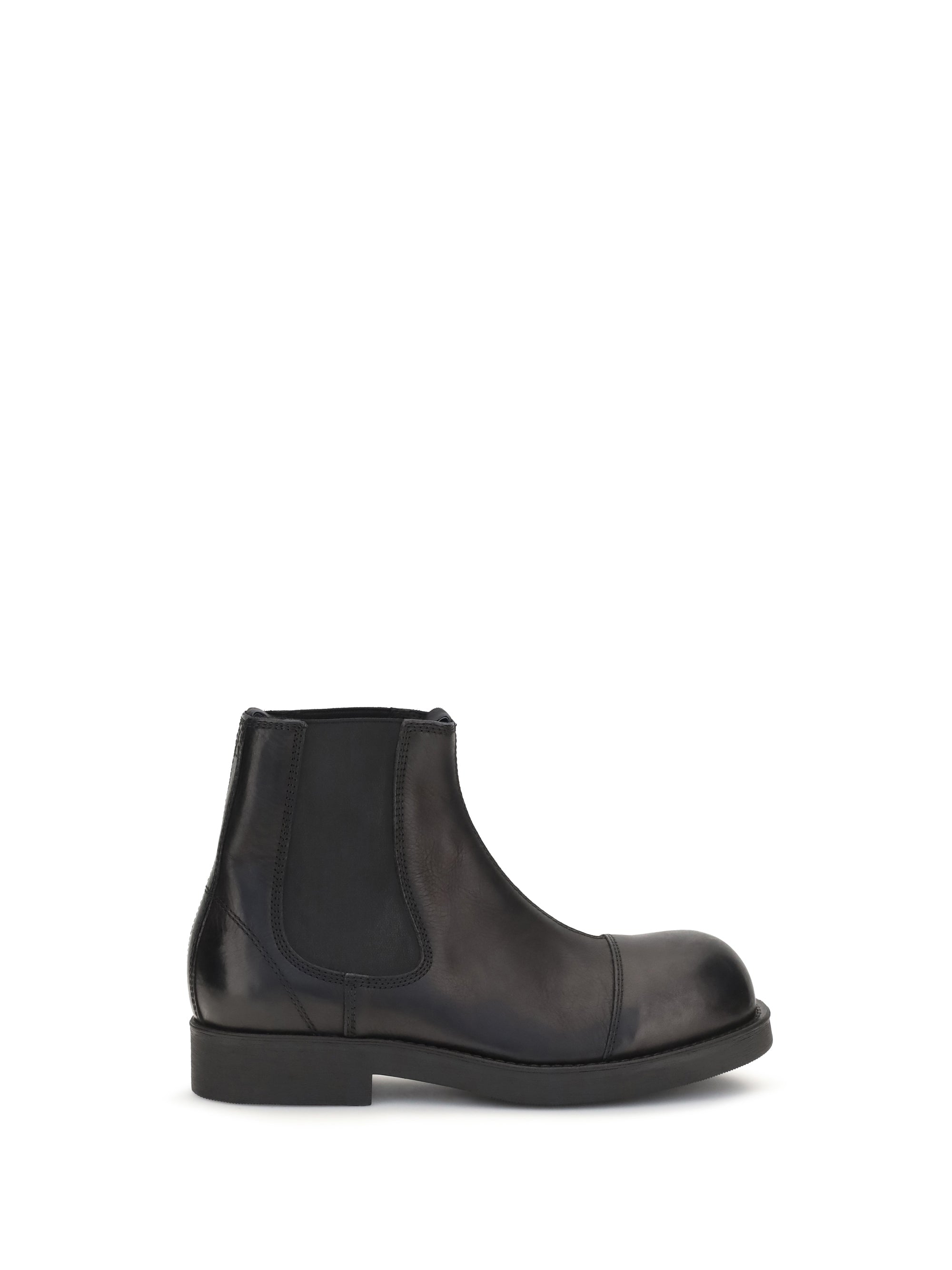 MM6 Maison Margiela Botín Chelsea de piel de becerro — Negro