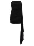 Alexander Wang Asymmetrical Draped Pleated Dress — Black