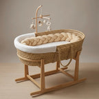 Braided Cot Protector 210cm BEIGE Muslin