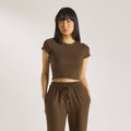 Lounge Underwear Waffle Baby Tee - Chocolate