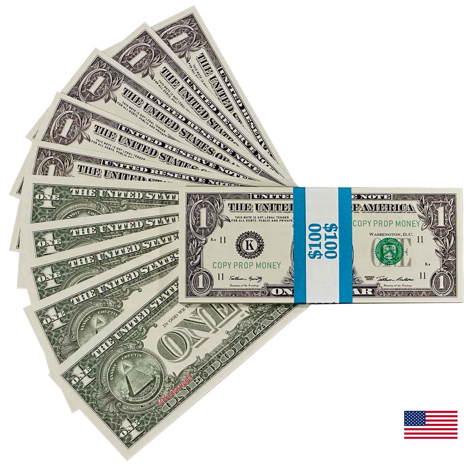 $1 United States New Series Full Print Premier Stack By Prop Money Inc.