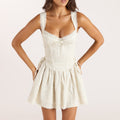 Lounge Underwear Ruched Corset Top - Cream Floral