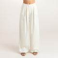 Lounge Underwear Satin Pleated Trousers - Cream