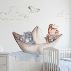 Vinilo Decorativo Infantil Barquito de Papel - Sueños de Ciguëna para Decorar Espacios Mágicos