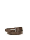 Tom Ford T Icon Reversible Calf Leather Belt — Brown