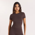 Lounge Underwear ContourSoft Short Sleeve T-Shirt - Dark Chocolate