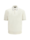 Dolce & Gabbana Silk Knit Polo — White