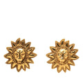 CC Gold Plated Lion Sunburst Clip on Earrings