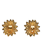 CC Gold Plated Lion Sunburst Clip on Earrings