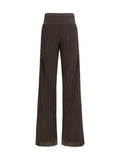 Rick Owens Bias-Cut Silk-Cupro Trousers — Brown