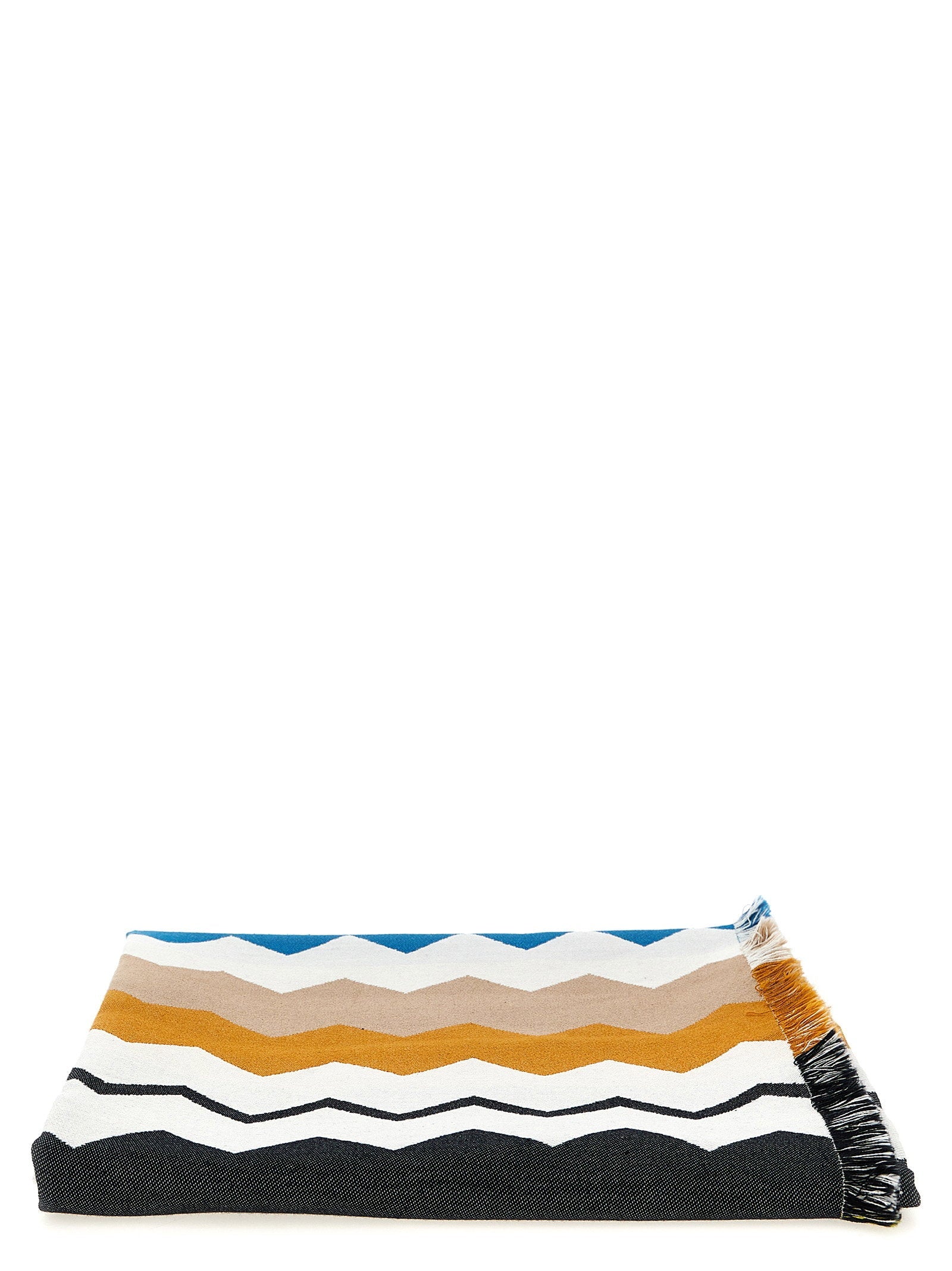 Missoni Home Chevron-Stripe Cotton Beach Towel — Blue