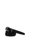Saint Laurent Monogram Leather Belt — Black