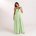 Lounge Underwear Embroidered Lace-Up Maxi Dress - Green