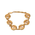 CC Gold Plated Openwork Circle Charms Link Bracelet