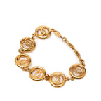 CC Gold Plated Openwork Circle Charms Link Bracelet