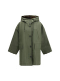 Max Mara Weekend Water-Repellent Canvas Midi Parka — Green