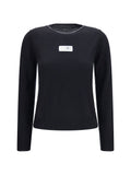 MM6 Maison Margiela Wool-Blend with Contrast Details T-Shirt — Black