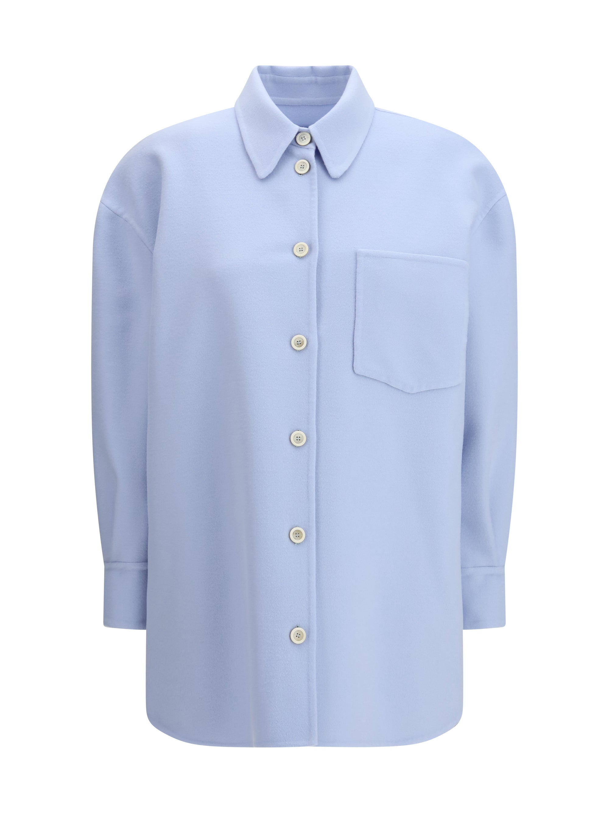 Fabiana Filippi Double Wool Fleece Shirt — Blue