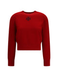 Tory Burch Logo-Embroidered Wool Sweater — Red
