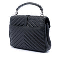 Medium Chevron Sheepskin Monogram College Satchel